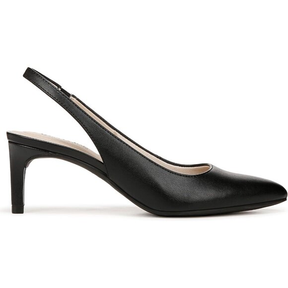 LifeStride Womens Black Polyurethane (PU) Slingback Kitten Heel Dress Pump - Picture 6 of 9